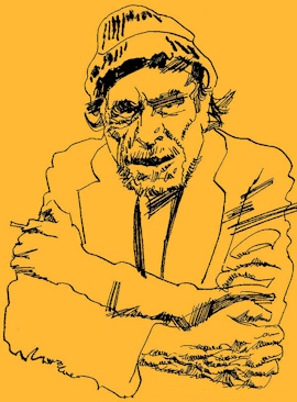 Charles Bukowski / Author: Bukowski-by-origa.jpg: Origafoundation 12/2010 / Licensed under the Creative Commons Attribution-Share Alike 3.0 Unported license.